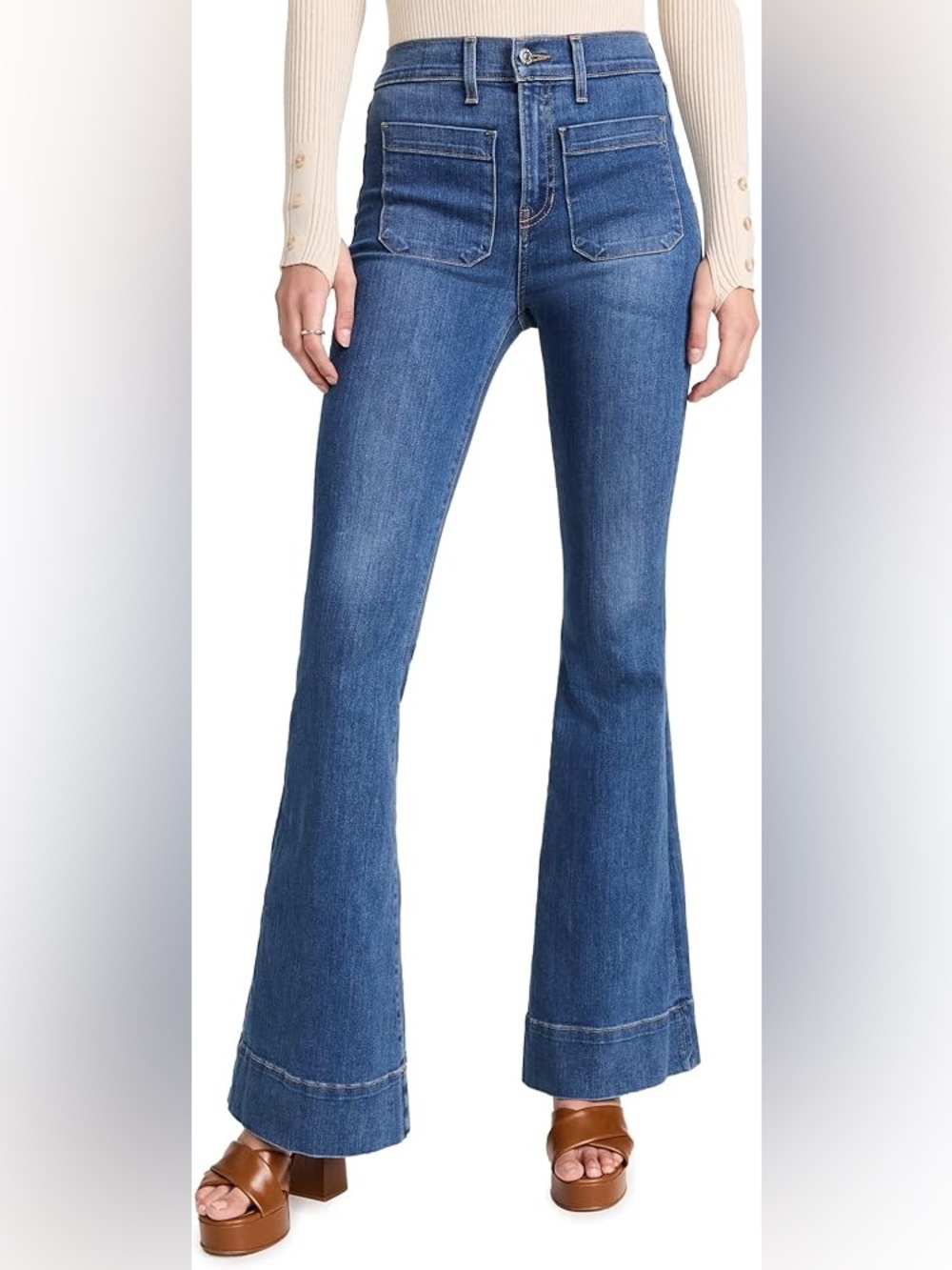 Veronica Beard‎ Sheridan Bell Bottoms High-Rise Blue Flare Jeans Denim